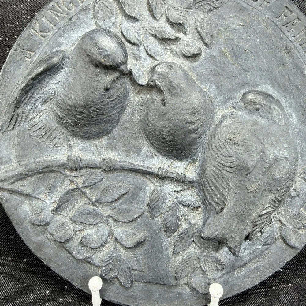Hen Feathers Bird Wall Plaque A Kingdom Is A Nest Of Families Thos Wilson 8in